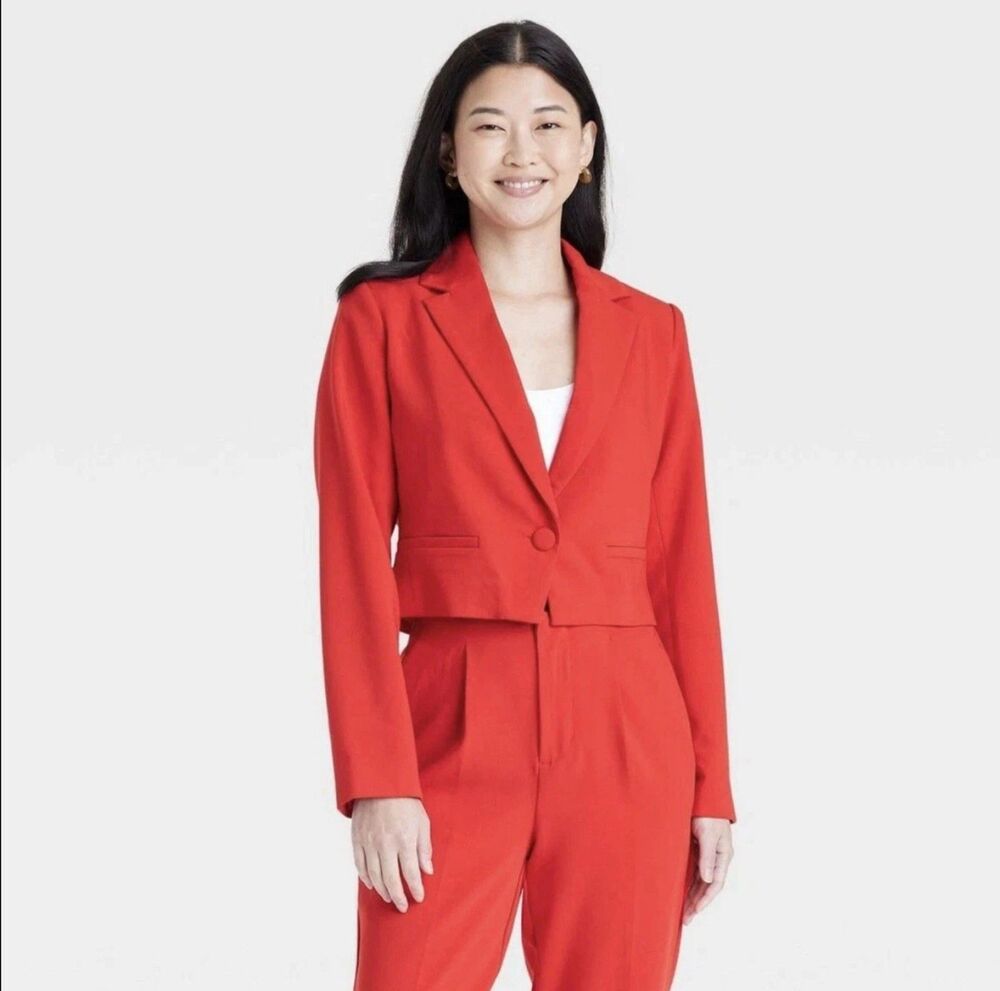 Women's Crop Blazer - A New Day Red 2K3Y7W Size Small NWT. Retail Price $38